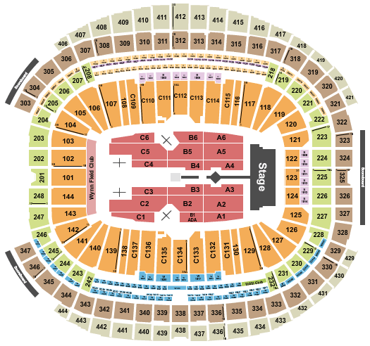 Allegiant Stadium Fuerza Regida Seating Chart